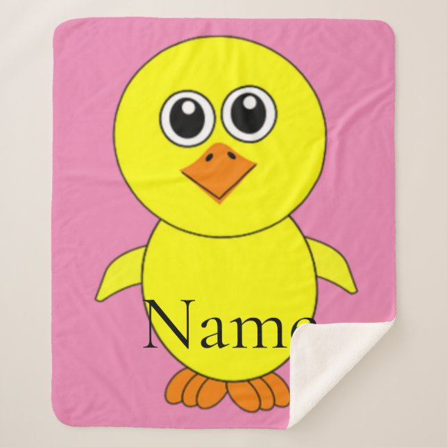 Cobertor Sherpa Thunder_Cove do Pintinho Cubo (Frente)