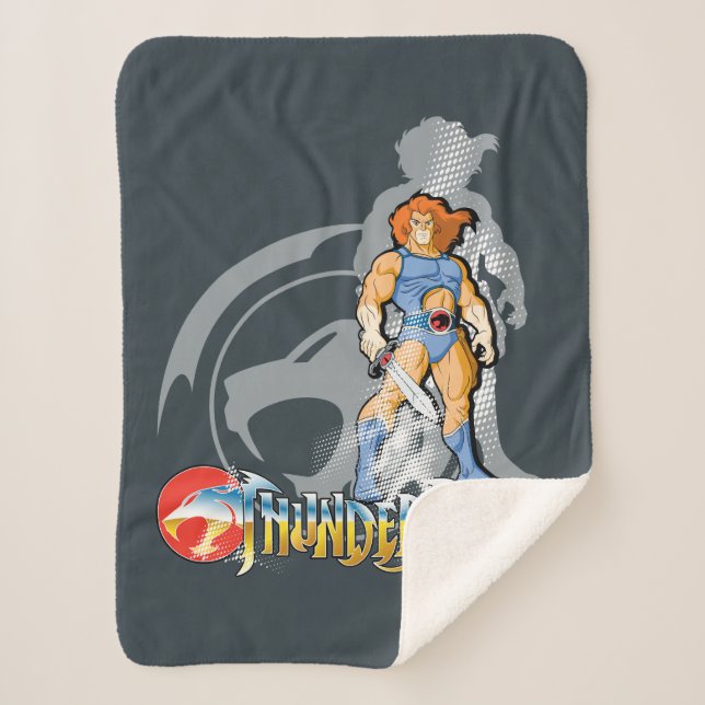 Cobertor Sherpa ThunderCats | Gráfico de Sombra de Leão-O Halftton (Frente)