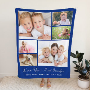 Cobertor Sherpa Tia Love You Personalised Photo Blue