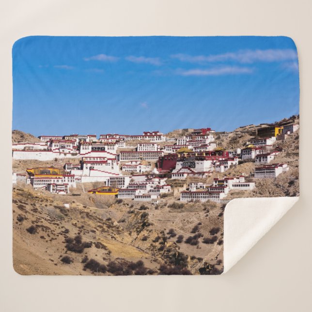 Cobertor Sherpa Tibete - mosteiro budista de Ganden (Frente (Horizontal))