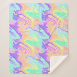 Cobertor Sherpa Tie Dye Swirl Marble Retro Groovy