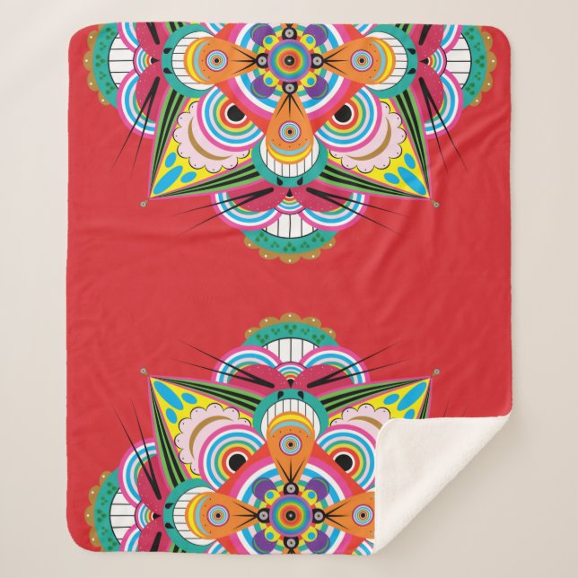 Cobertor Sherpa Tiger Dragon Mandala Média Sherpa Blanket (Frente)