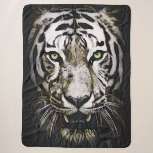 Cobertor Sherpa Tigre Branco de Vidro Estreito