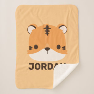 Cobertor Sherpa Tigre de Cuta com Nome Personalizado