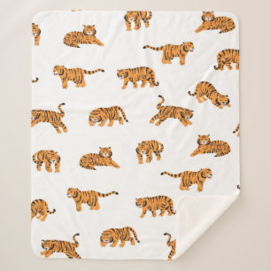 Cobertor Sherpa Tigre japonês - mão de vintage sem descontinuida