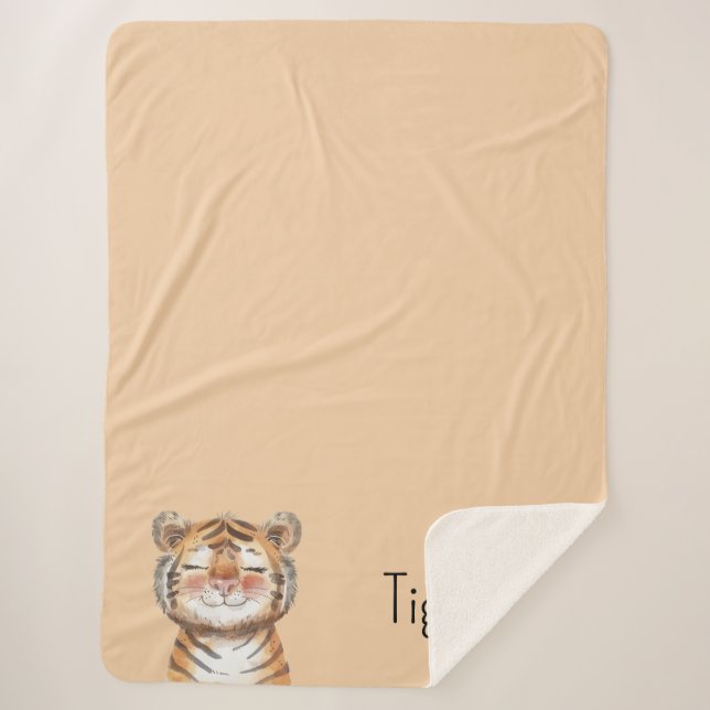 Cobertor Sherpa Tigre Laranja (Frente)