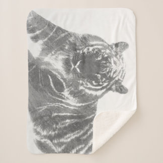 Cobertor Sherpa Tigre Preto e Branco