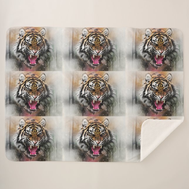 Cobertor Sherpa Tigres (Frente (Horizontal))