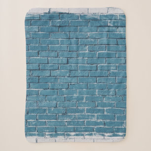 Cobertor Sherpa Tijolos de cinza pintados em azul