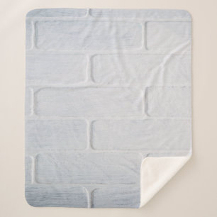 Cobertor Sherpa Tinta branca de tijolo de textura