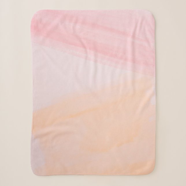 Cobertor Sherpa Tintas cor-de-rosa e laranja (Frente)