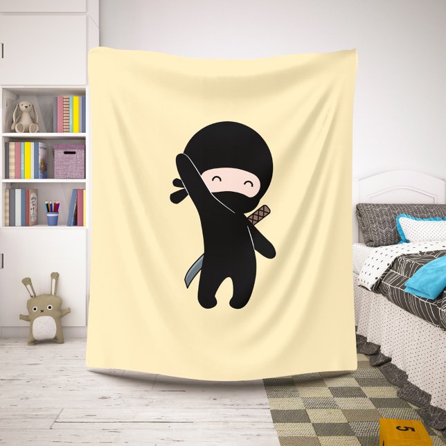 Cobertor Sherpa Tiny Happy Ninja em amarelo (Criador carregado)