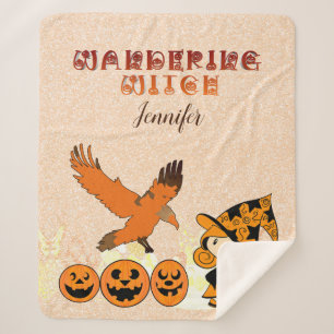 Cobertor Sherpa Tipografia Cute Wandering Little Witch Jack Cobweb