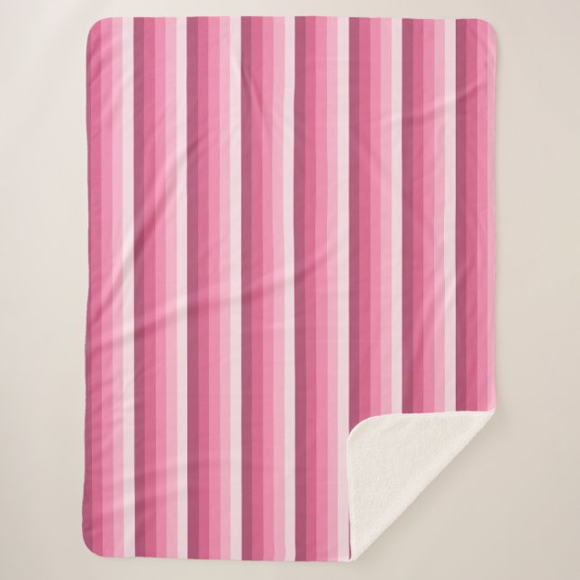 Cobertor Sherpa Tiras de sombra rosa (Frente)