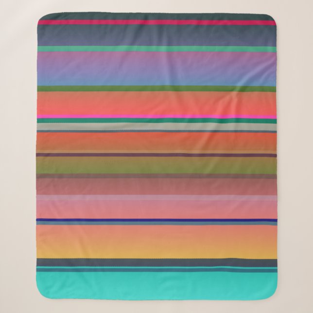Cobertor Sherpa Tiras Sunset (Frente)