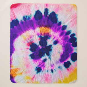 Cobertor Sherpa Tire o Tie Dye. Tecido Arco-Íris Tie Dye. Boho Fas