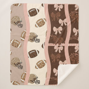Cobertor Sherpa Toalha de Futebol Coquette com Estampa de Leopardo