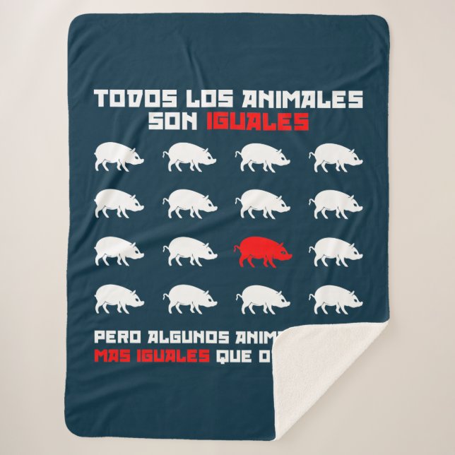 Cobertor Sherpa Todos os los animales filho iguales 2 (Frente)