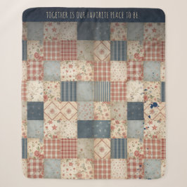 Cobertor Sherpa Togacidade Personalizada de Patchwork Vintage
