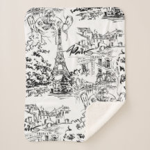 Toile Paris Eiffel, preto e branco