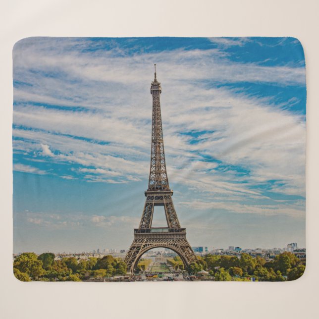 Cobertor Sherpa Torre Eiffel em Paris (Frente (Horizontal))