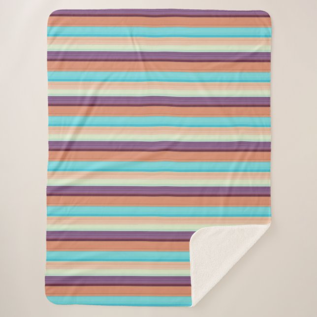 Cobertor Sherpa Torres castanhos-azuis (Frente)