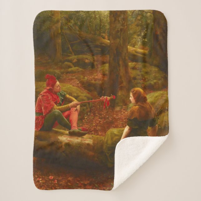 Cobertor Sherpa Touchstone and Audrey (Jester Teasing Lady Lover) (Frente)