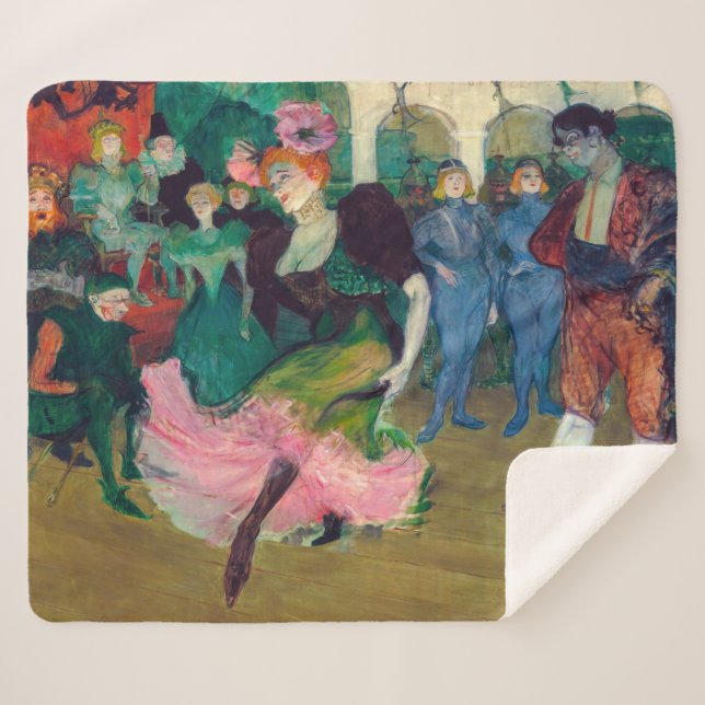 Cobertor Sherpa Toulouse-Lautrec - Marcelle Lender, Dançando Boler (Frente (Horizontal))