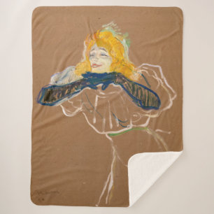 Cobertor Sherpa Toulouse-Lautrec - Yvette Guilbert Singing