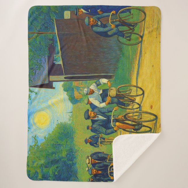 Cobertor Sherpa Tour de France First Race 1903 van Gogh Redux (Frente)