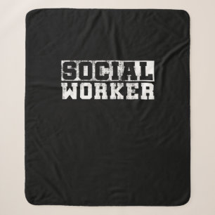 Cobertor Sherpa Trabalhador Social Vintage Engraçado Trabalho Esco