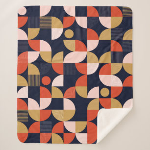 Cobertor Sherpa Trabalho de arte de geometria de formas simples es