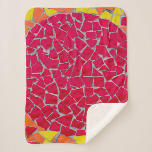 Cobertor Sherpa Trabalho de arte vermelho, laranja e amarelo