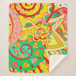 Cobertor Sherpa Tracery padrão perfeito. Mehndi design. Co étnico