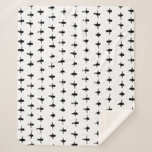 Cobertor Sherpa Traço Geométrico à Mão Preta