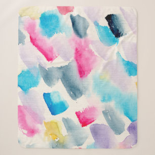 Cobertor Sherpa traços de pincel com abstrato de aquarela feitos à