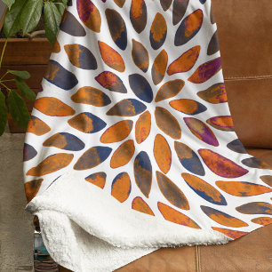 Cobertor Sherpa Traços de pincel de aquarela - efeito enferrujado