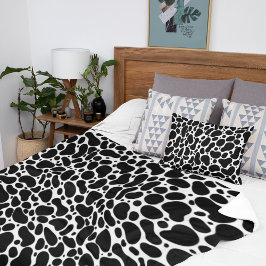 Cobertor Sherpa Traços do Pincel da Linha Preta e Branca