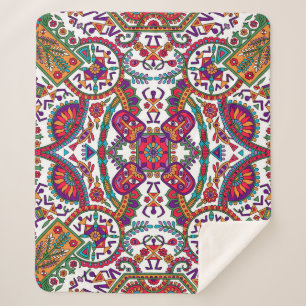 Cobertor Sherpa Tradicional Folk Art Allover Designart, étnico, ba