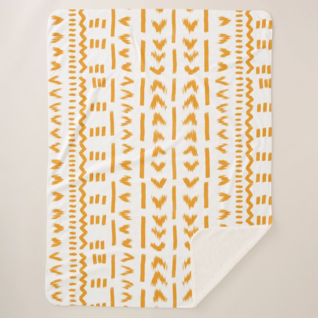 Cobertor Sherpa Trajetórias de mudo solar padrão africano em branc (Frente)