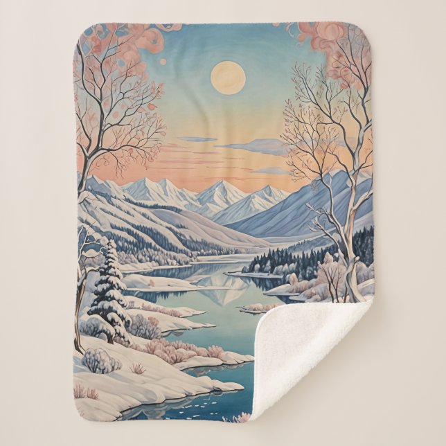 Cobertor Sherpa Tranquilidade do inverno (Frente)