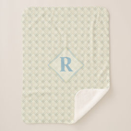 Cobertor Sherpa Transparência Abstrato Azul e Ouro de Nice Inicial