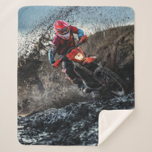 Cobertor Sherpa Travesseiro decorativo de motociclista