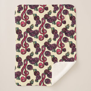 Cobertor Sherpa Treble Clef Music Professora Art