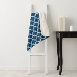 Cobertor Sherpa Trellis Azul e Bebê, Latite, Quatrefoil