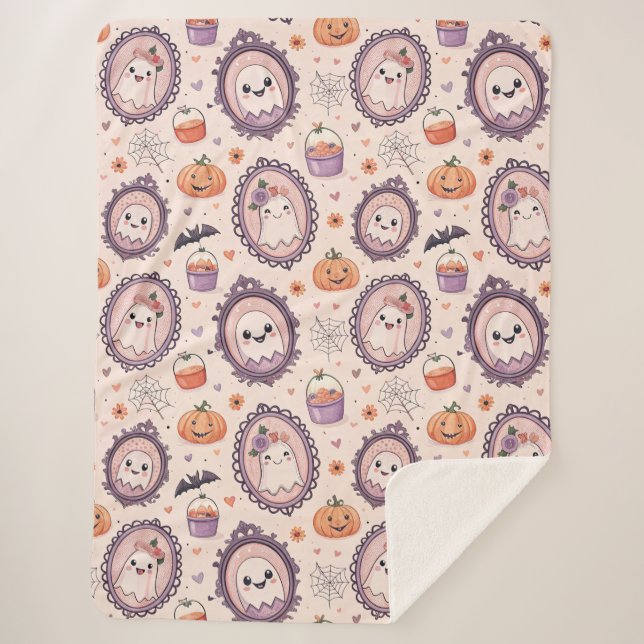 Cobertor Sherpa Tremores Fantásticos e Whimsy Autumn (Frente)