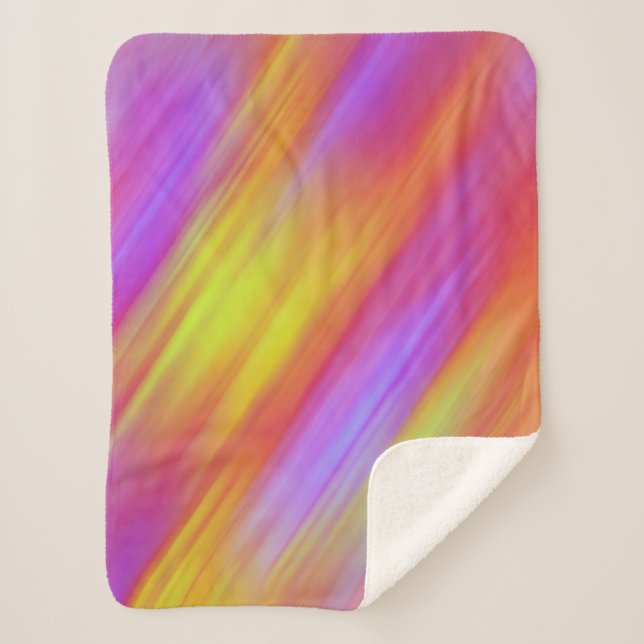 Cobertor Sherpa Trendy Neon Bright Red Pink Abstrato (Frente)