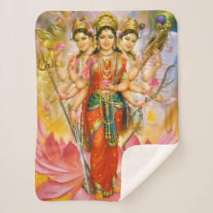 Cobertor Sherpa Três Deusas Hindus