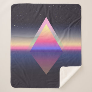 Cobertor Sherpa Triângulo brilhante. Conceito etéreo. abs futurist
