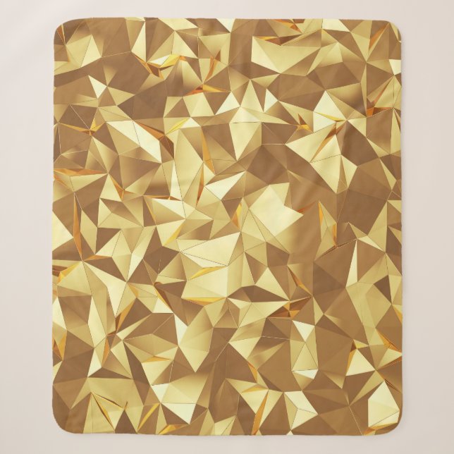 Cobertor Sherpa Triângulo Dourado: Textura de fundo Abstrato. (Frente)